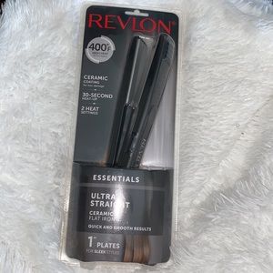 New n' package Black 400 F High Heat REVLON Essentials Ceramic Flat Iron, 1 Inch